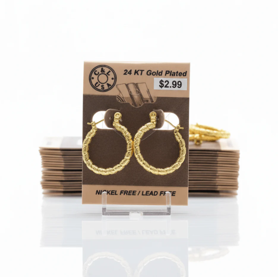 The C&L Fashion Jewelry Pincatch Earrings - Gold - Image 13