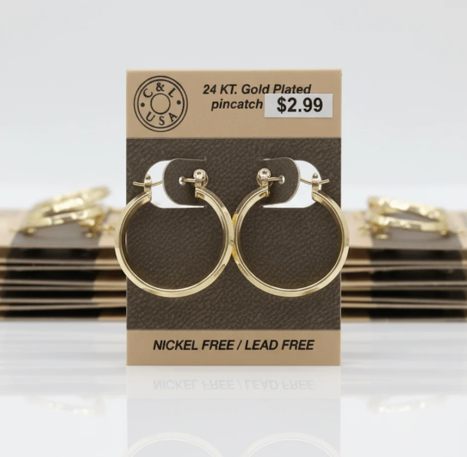 The C&L Fashion Jewelry Pincatch Earrings - Gold - Image 15