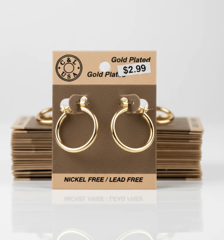 The C&L Fashion Jewelry Pincatch Earrings - Gold - Image 4
