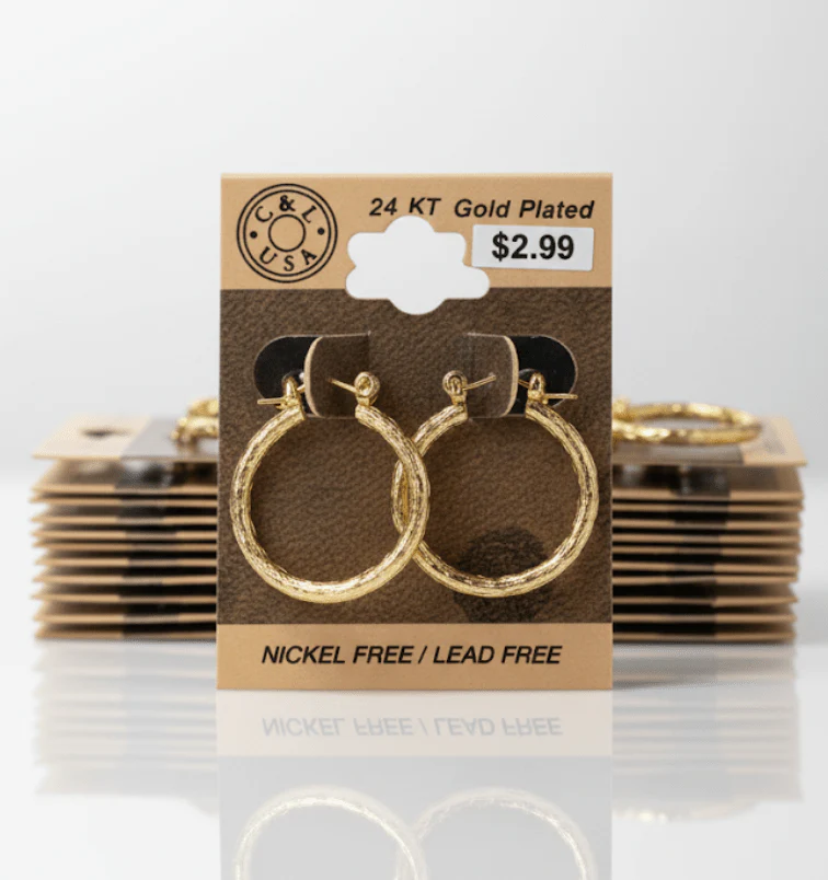 The C&L Fashion Jewelry Pincatch Earrings - Gold - Image 6