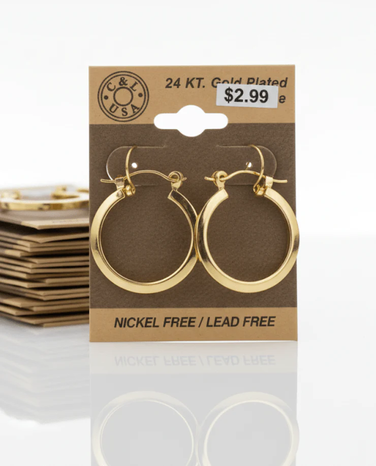 The C&L Fashion Jewelry Pincatch Earrings - Gold - Image 7
