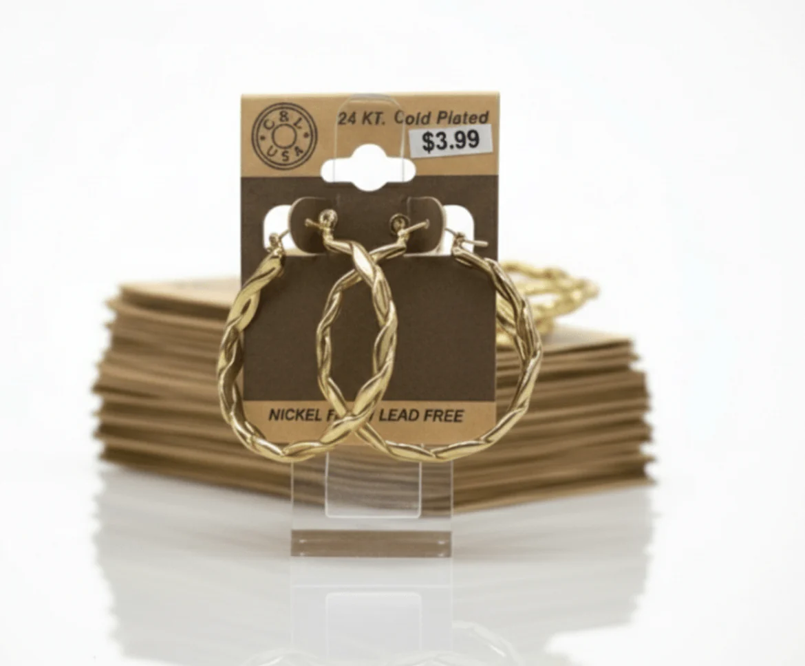 The C&L Fashion Jewelry Pincatch Earrings - Gold - Image 9