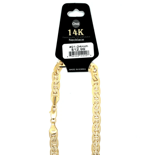 The One Jewelry 14K Chain Flat Cuban Necklace - Gold - Image 2