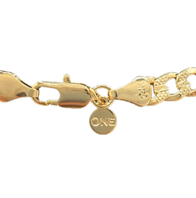 The One Jewelry 14K Chain Flat Cuban Necklace - Gold - Image 2