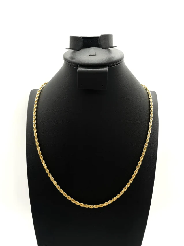 The One Jewelry 14K Chain Flat Cuban Necklace - Gold - Image 4