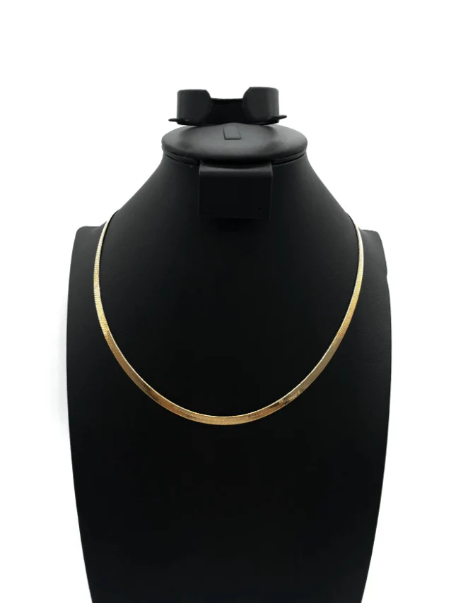 The One Jewelry 14K Chain Flat Cuban Necklace - Gold - Image 9