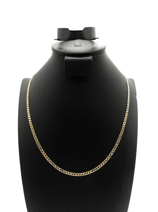 The One Jewelry 14K Chain Flat Cuban Necklace - Gold - Image 3