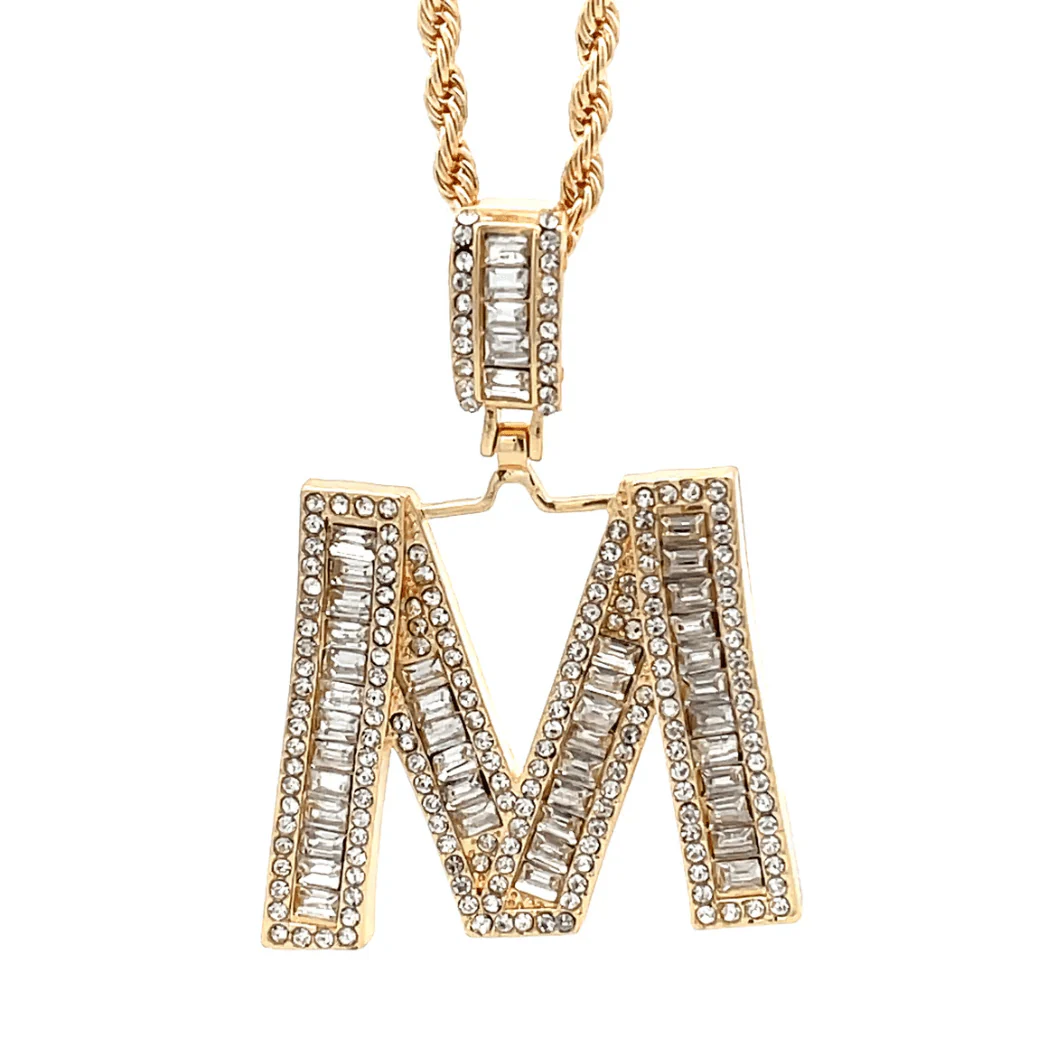 The One Jewelry Baguette Initial Necklace - Letter Pendant - Image 5