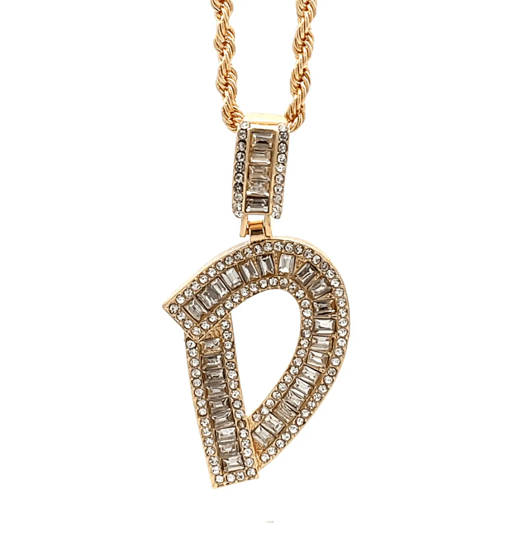 The One Jewelry Baguette Initial Necklace - Letter Pendant - Image 9
