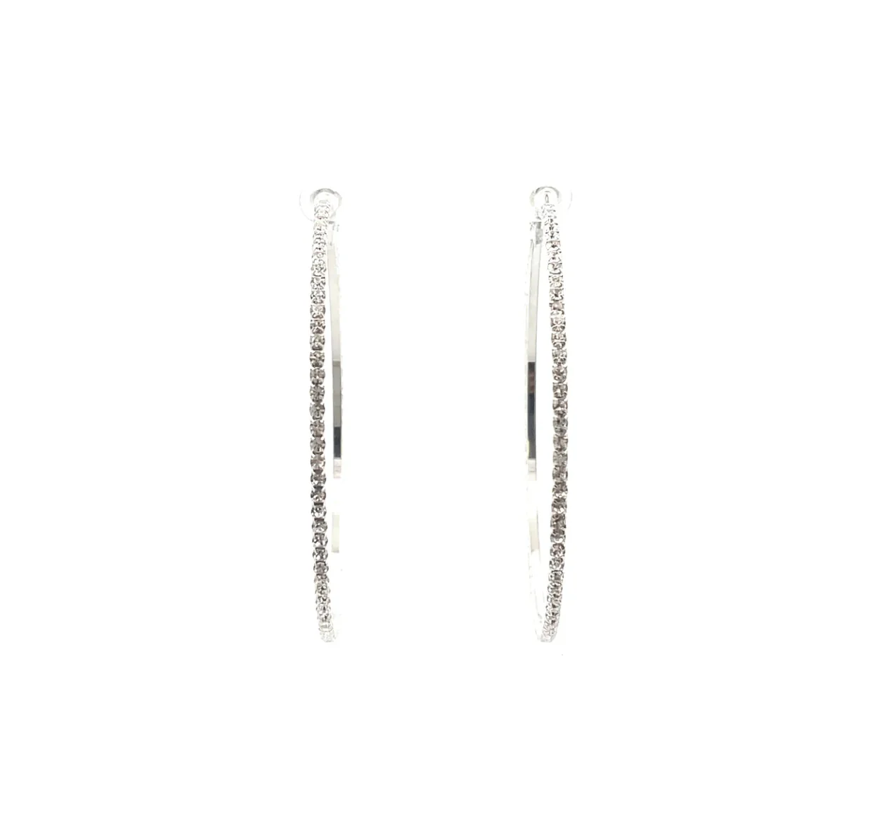 The One Jewelry Bling Bling Rhinestone Hoop Earrings - 20mm - Image 13