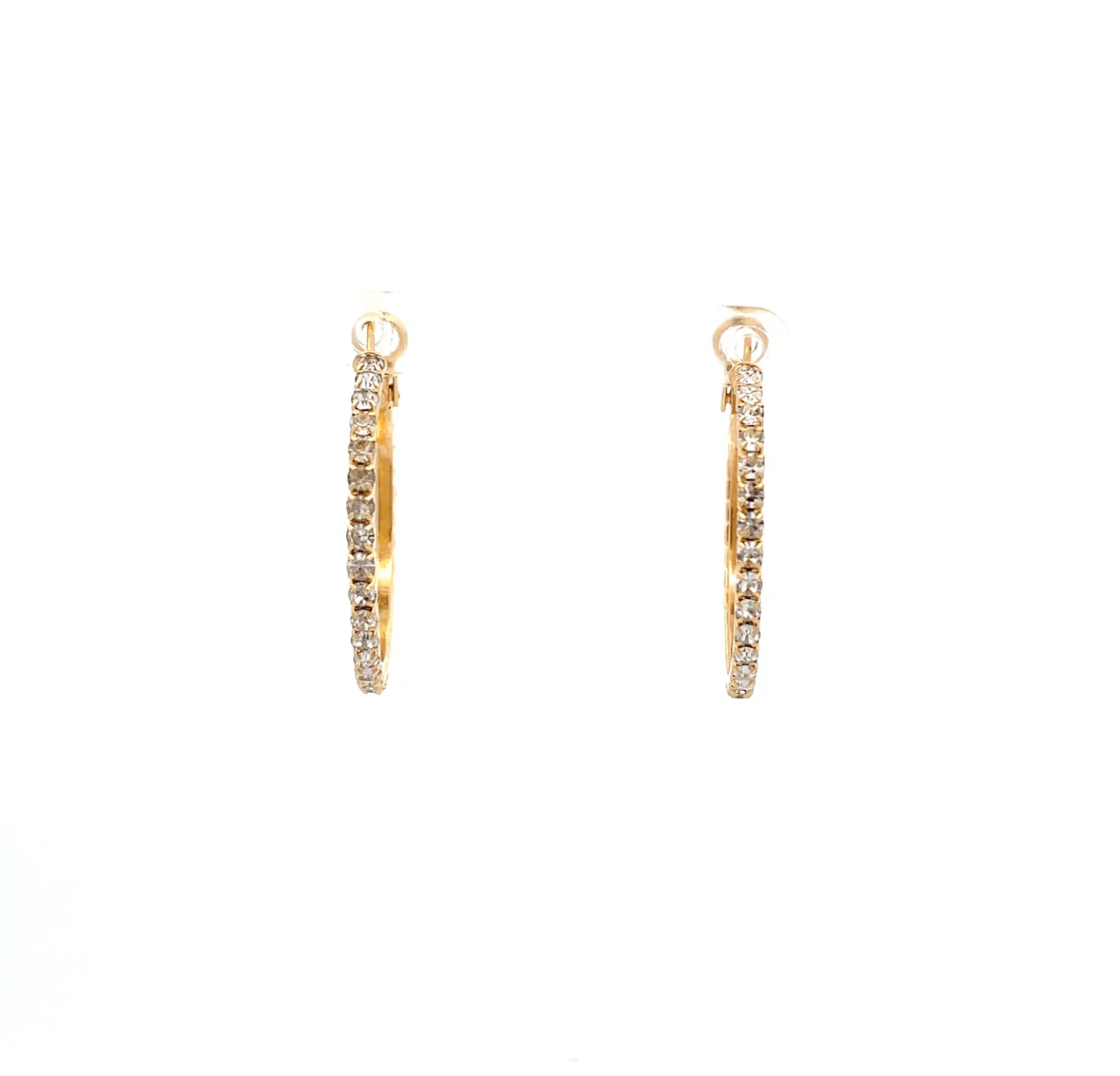 The One Jewelry Bling Bling Rhinestone Hoop Earrings - 20mm - Image 2