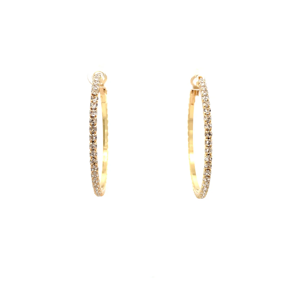 The One Jewelry Bling Bling Rhinestone Hoop Earrings - 20mm - Image 3