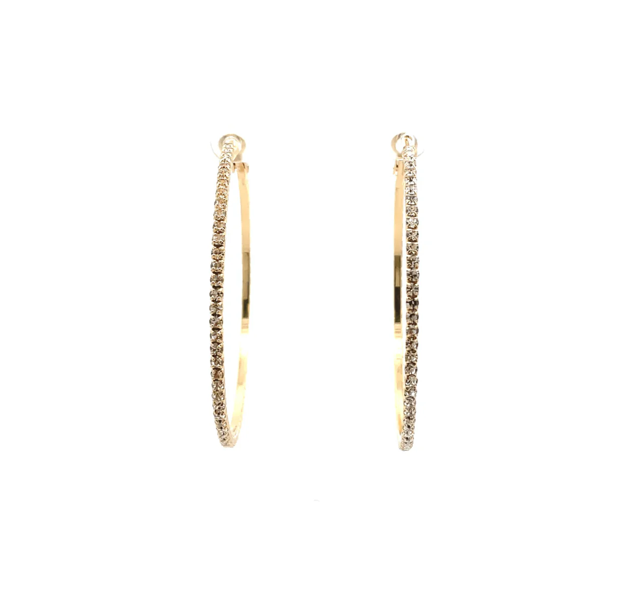 The One Jewelry Bling Bling Rhinestone Hoop Earrings - 20mm - Image 5