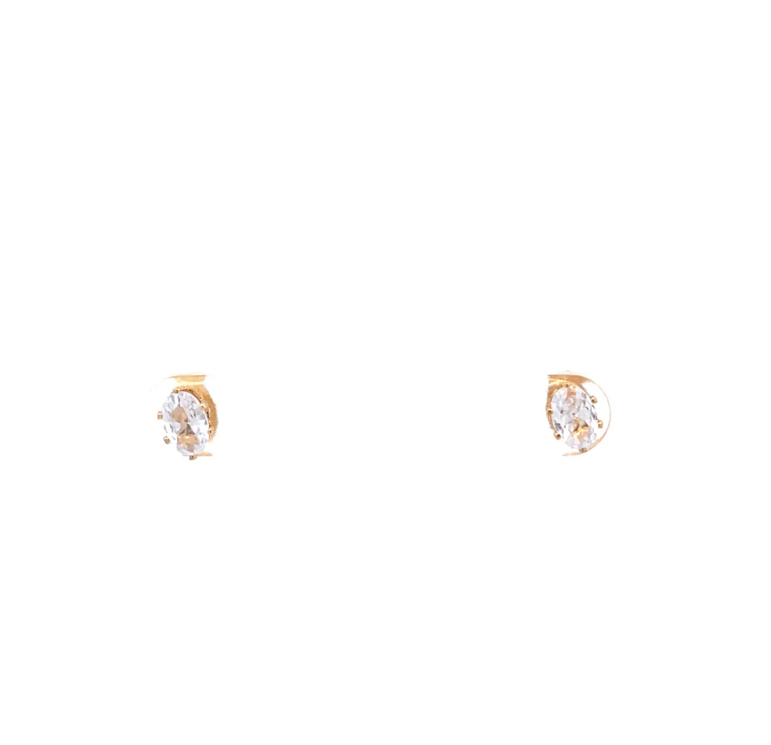 The One Jewelry Floor Cubic Zirconia Earrings - Oval - Image 2