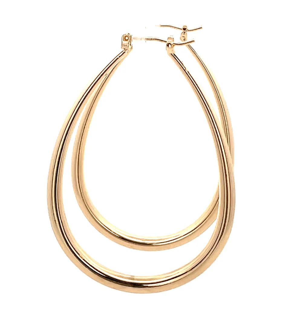 The One Jewelry Hollow Plain Design Earring - Oval - Image 3