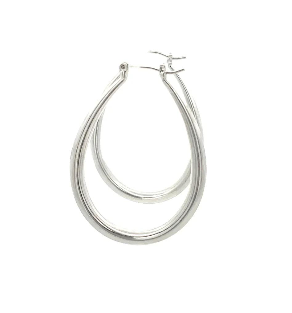 The One Jewelry Hollow Plain Design Earring - Oval - Image 4