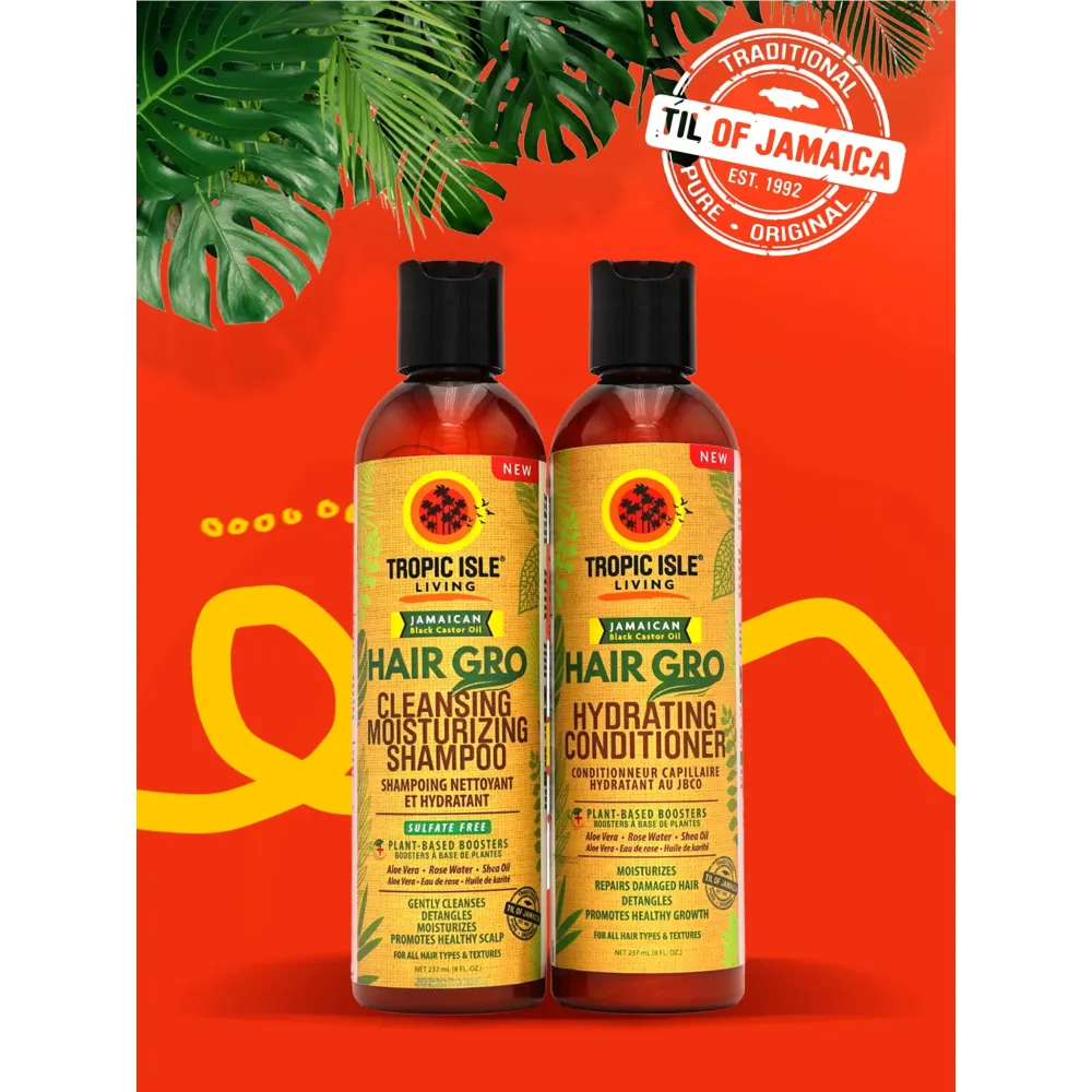 Tropic Isle Hair Gro Cleansing & Moisturizing Duo – 8 oz