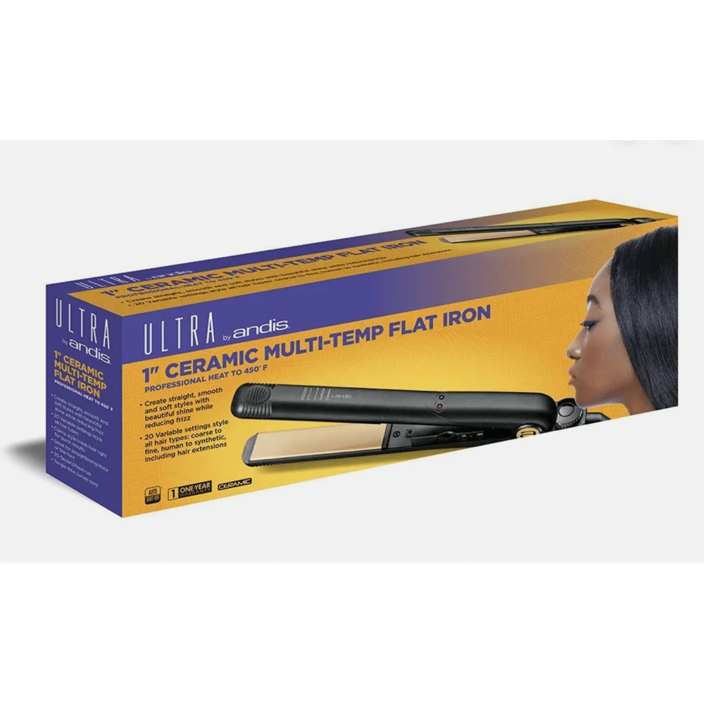 Ultra by Andis 1" Ceramic Flat Iron – Multi-Temp Styling for Smooth, Frizz-Free Hair - Image 2