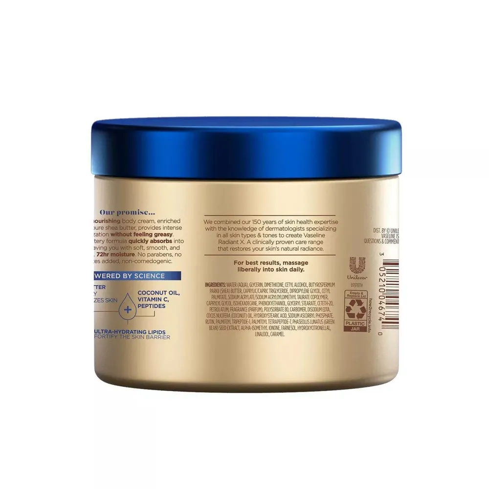 Vaseline Radiant X Deep Nourish Body Cream – 10 oz - Image 3