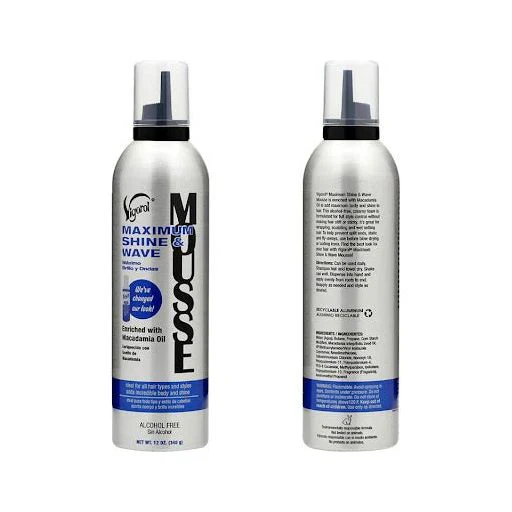 Vigorol Maximum Shine & Wave Mousse - With Macadamia Oil 12 Oz - Image 2