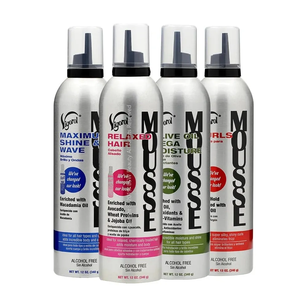 Vigorol Maximum Shine & Wave Mousse - With Macadamia Oil 12 Oz - Image 6