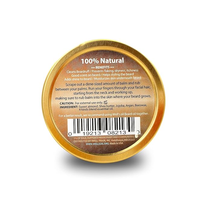 Well’s Oil Beard Balm Original – Nourishing Beard Care-2 oz - Image 3