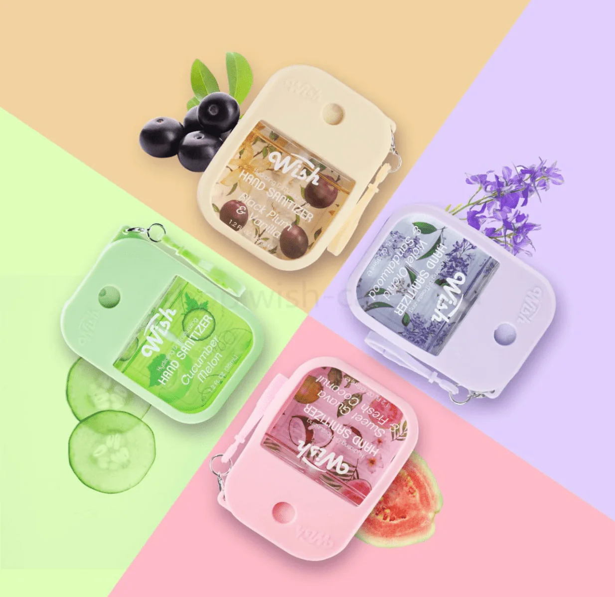 Wish Sanitizer Spray Keychain with Silicone Case - 1.2oz